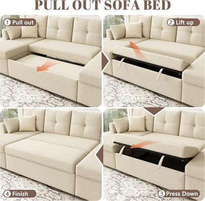 Huatean Home Oversized Sleeper Couch Sofa, Sectional Sleeper Sofa Bed - Image 7