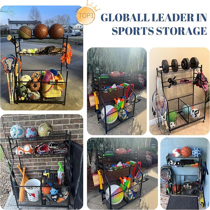Mythinglogic Sports Equipment Garage Organizer, Garage Ball Storage - Image 4