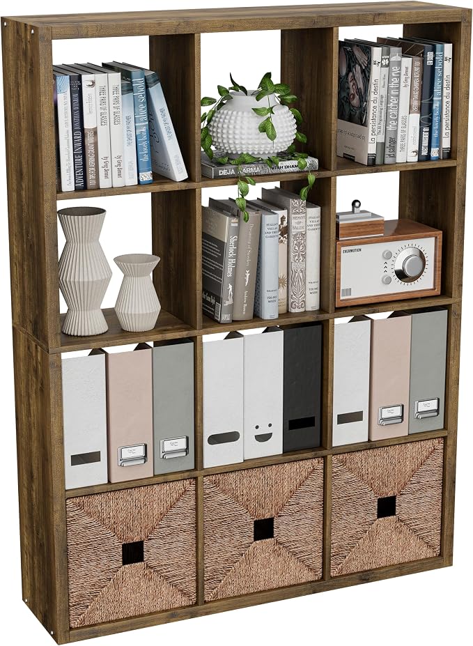 Cube Storage Organizer Bookcase, Decorative 11 inch Open Back Cubical Shelf by VDNEND