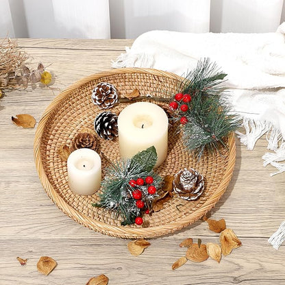 Hipiwe Round Key Basket Bowl for Entryway Table, 11.8" Large Rattan Tray - Image 8