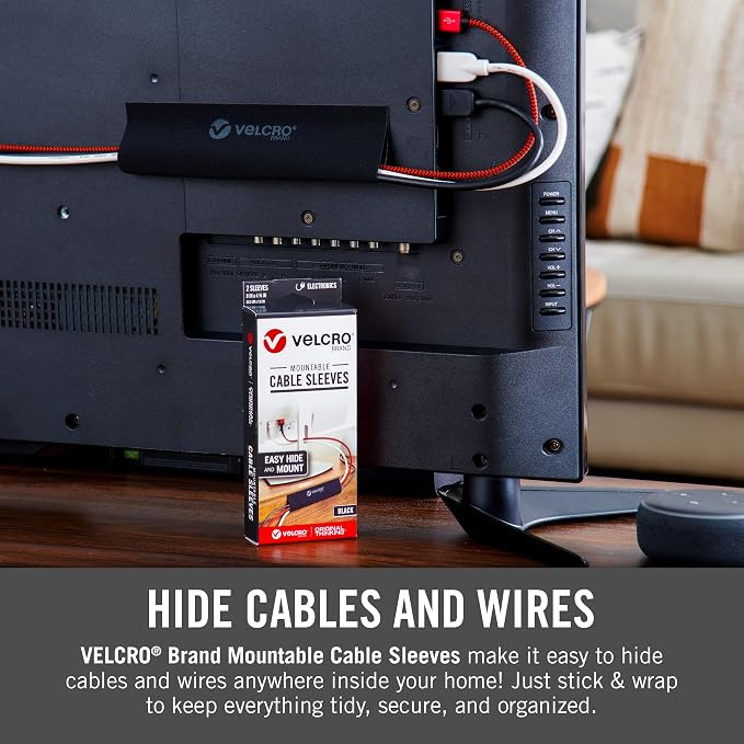 VELCRO Brand Mountable Cable Sleeve | Cord Management Mounts on Walls, Desk or - Image 6