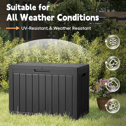LubanNese Outdoor Storage Box, 50 Gallon Waterproof Resin Deck Box, Storage Bin - Image 5