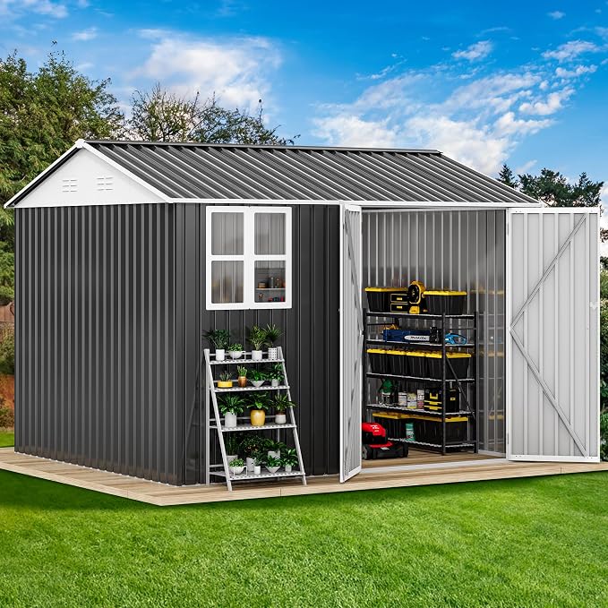 DWVO 10x8ft Metal Outdoor Storage Shed - Image 3