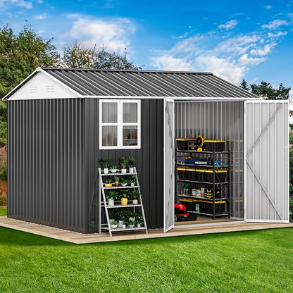 DWVO 10x8ft Metal Outdoor Storage Shed - Image 3