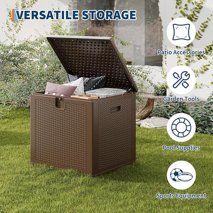 IDEALHOUSE 80 Gallon Resin Deck Box, Waterproof Outdoor Storage Box - Image 4