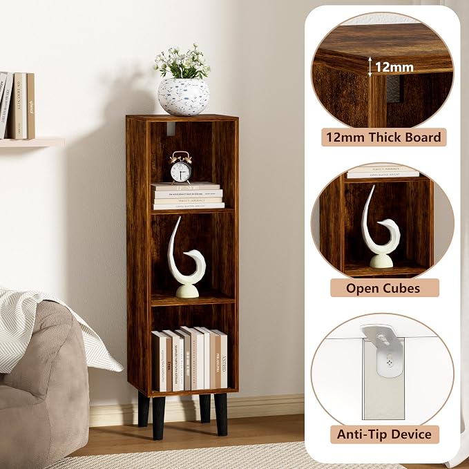 3 Cube Bookcase, Wooden Book Shelf Cube Storage Organizer - Image 4