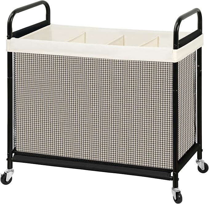 STO STO Laundry Hamper 4 Section, 140L Rolling Laundry Sorter Cart - Image 8