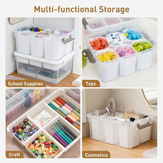 Citylife 17 QT Plastic Storage Bins Clear Storage Box - Image 8