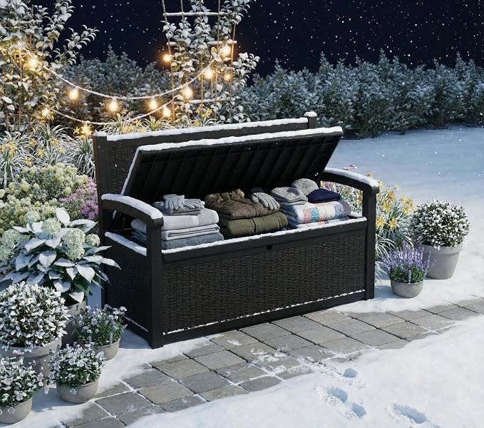 80 Gallon Outdoor Storage Bench, Waterproof Patio Deck Box - Image 7