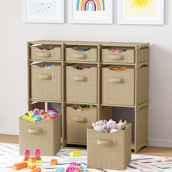 9 Cube Closet Organizers And Storage | Includes All Storage Cube Bins | Easy To - Image 2