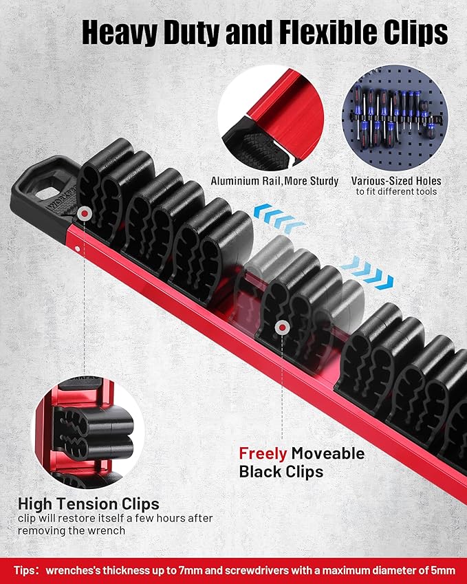 WORKPRO 6-Piece Magnetic Socket Organizer and Magnetic Screwdriver Organizer Set - Image 7