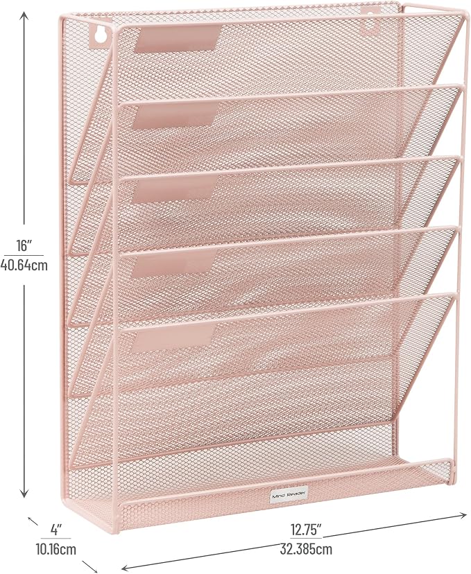 Mind Reader 5-Tier Vertical File Storage, Desktop Organizer, Wall Mount - Image 3
