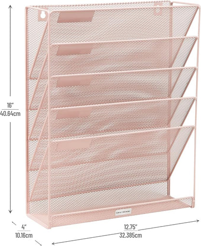 Mind Reader 5-Tier Vertical File Storage, Desktop Organizer, Wall Mount - Image 3