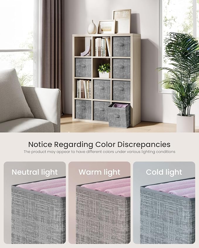 SONGMICS Storage Cubes, 10.2 x 10.2 x 11 Inches Non-Woven Fabric Bins - Image 5