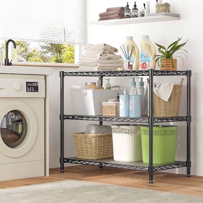 3-Shelf Adjustable Storage Shelves Metal Shelving Unit Heavy Duty Wire Rack - Image 7