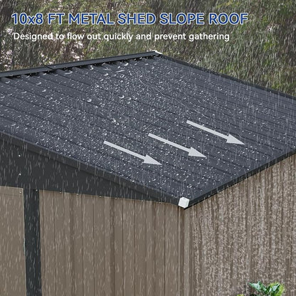 Patiowell 10x8 FT Outdoor Storage Shed, Large Metal Tool Garden Sheds - Image 4