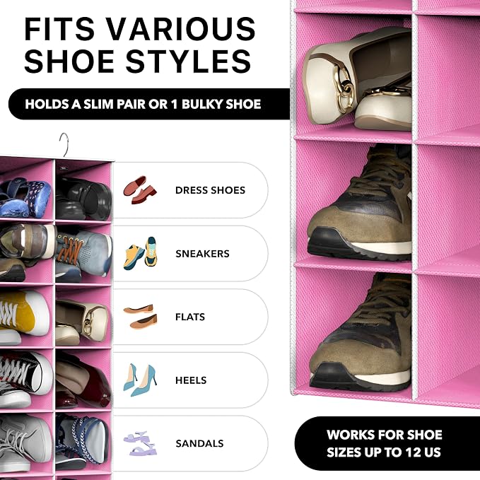 Simple Houseware 20 Section Shelves Hanging Shoes Organizer Holder - Image 4
