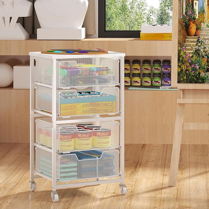 4-Drawer Rolling Storage Cart, Utility Cart - Image 2