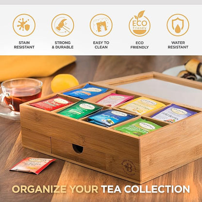 Bamboo Tea Bag Organizer Box - Image 2