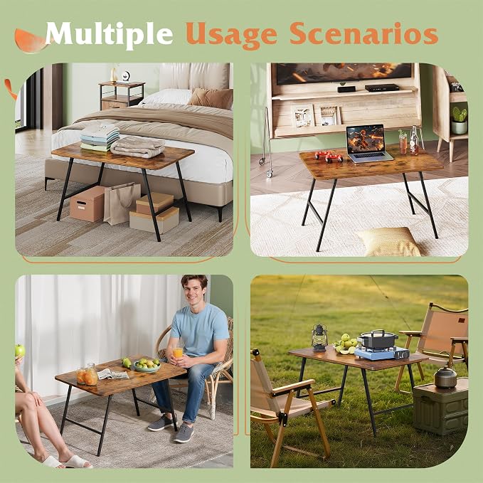 WLIVE Folding Coffee Table, Modern Portable Small Coffee Table - Image 4