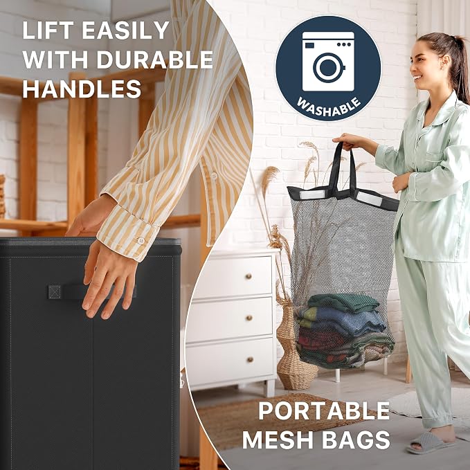 Simple Houseware Foldable Laundry Hamper Basket - Image 4