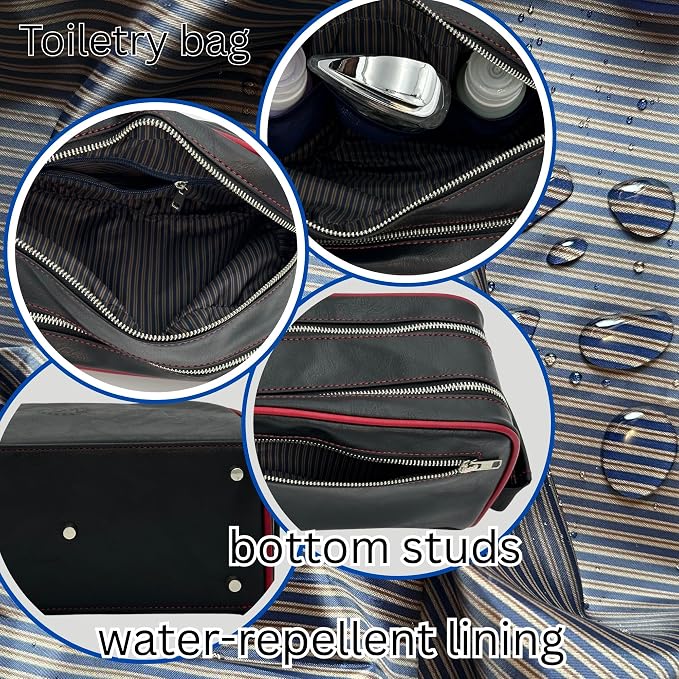 Dopp Gift Large Travel Toiletry Bag Premium Quality PU Leather Two compartments - Image 6