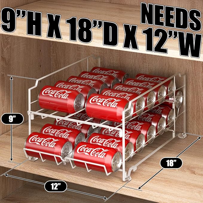 Simple Houseware Dual Row Front Loading Stackable Can Dispenser - Image 2