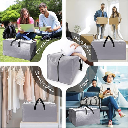 6 Pack Heavy Duty Extra Large Moving Bags W/Backpack Straps - Image 6