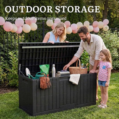 YITAHOME 120 Gallon Large Deck Box, Garden Tools, Pool Supplies, Easy Assembly - Image 3