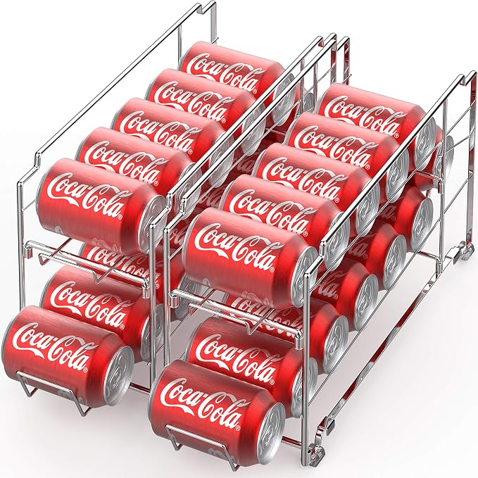Simple Houseware Stackable Front Loading Beverage Can Dispenser Rack, Chrome by SimpleHouseware