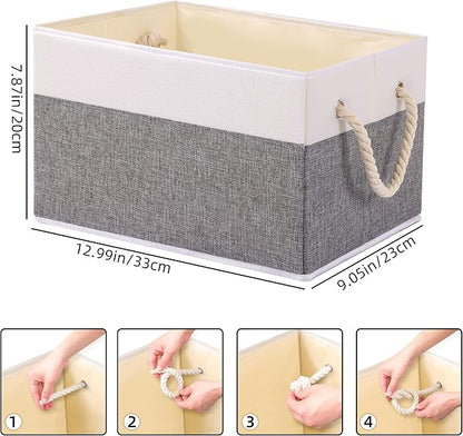 Yawinhe Foldable Storage Basket 5-Pack, Large Fabric Bins - Image 4