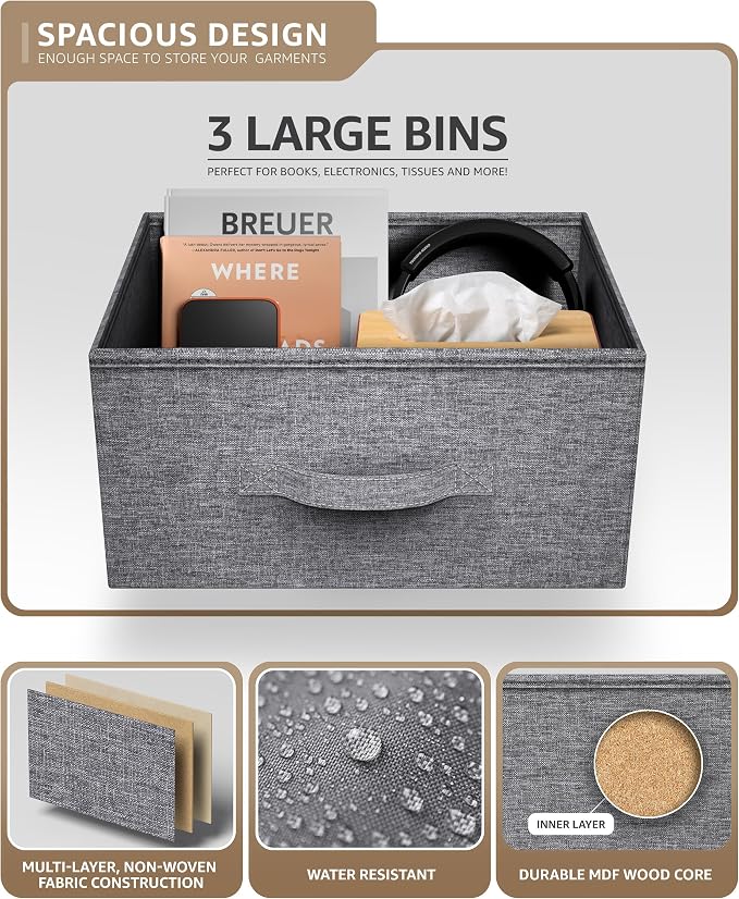 Sorbus Nightstand with 3 Drawers - Image 5