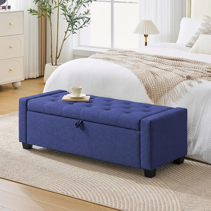 Huatean Home 48" Ottoman with Storage, Storage Ottoman Bench with Safety Hinge - Image 7