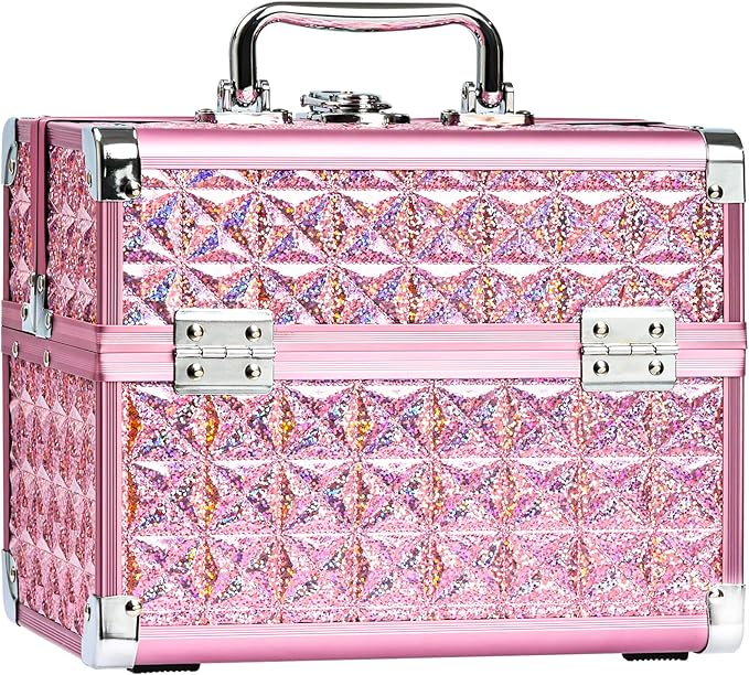 Makeup Case Organizer, Makeup Train Case, Trays Cosmetic Box Portable, - Image 7
