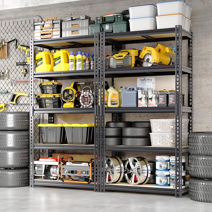 Heavy Duty Garage Storage Shelves, 2500 Lbs Capacity, 5-Tier Adjustable Storage - Image 8