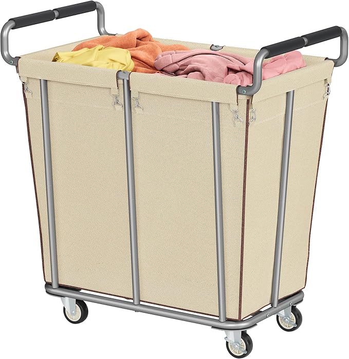 Large laundry hamper with Wheels, 2 Bag 360L Big Rolling Laundry Basket Sorter by Gewudraw