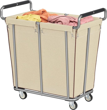 Large laundry hamper with Wheels, 2 Bag 360L Big Rolling Laundry Basket Sorter by Gewudraw