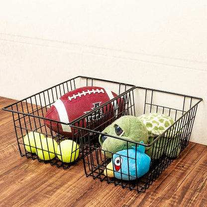 SANNO Freezer Baskets Wire Storage Baskets Closet Baskets Bin Farmhouse - Image 4