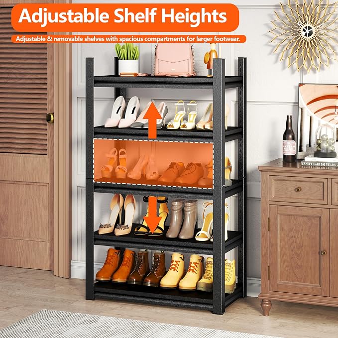 Storage Shelves, Garage Metal Shelving Unit, Adjustable, Double-Layer Column - Image 5