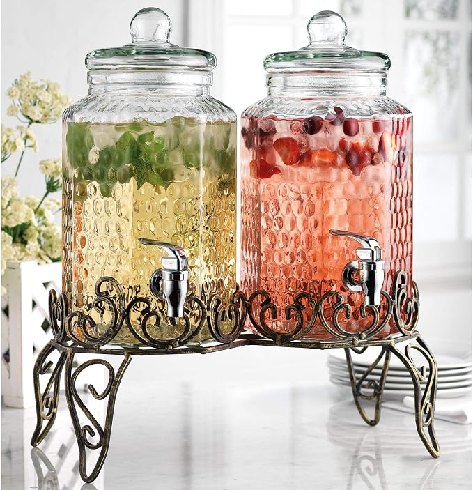 Classic Hammered Glass Beverage Dispenser by MosJos