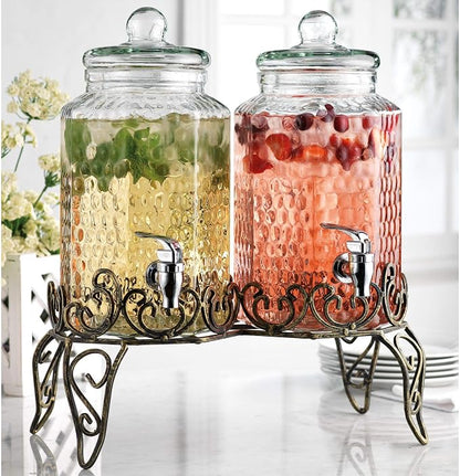 Classic Hammered Glass Beverage Dispenser by MosJos