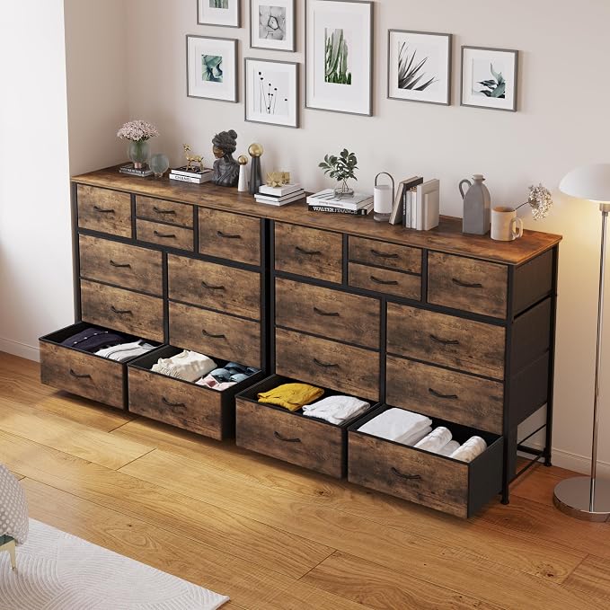 LUMTOK 10 Drawers Dresser with Fabric Bins - Image 8