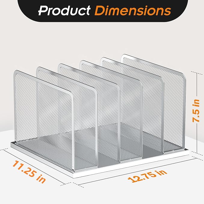 Kuntine.B Desk File Organizer Upright Mesh Desktop Organizer File Sorter Office - Image 2
