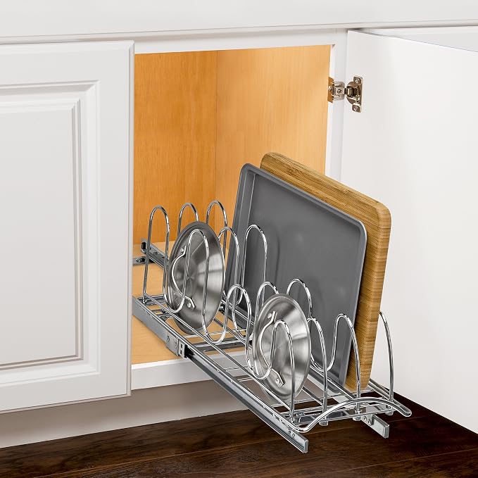 LYNK PROFESSIONAL® Pull Out Pot Lid and Cookie Sheet Organizer Rack - Image 6
