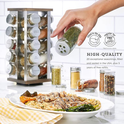 Kamenstein 20 Jar Vintage Revolving Countertop Spice Rack Organizer - Image 2
