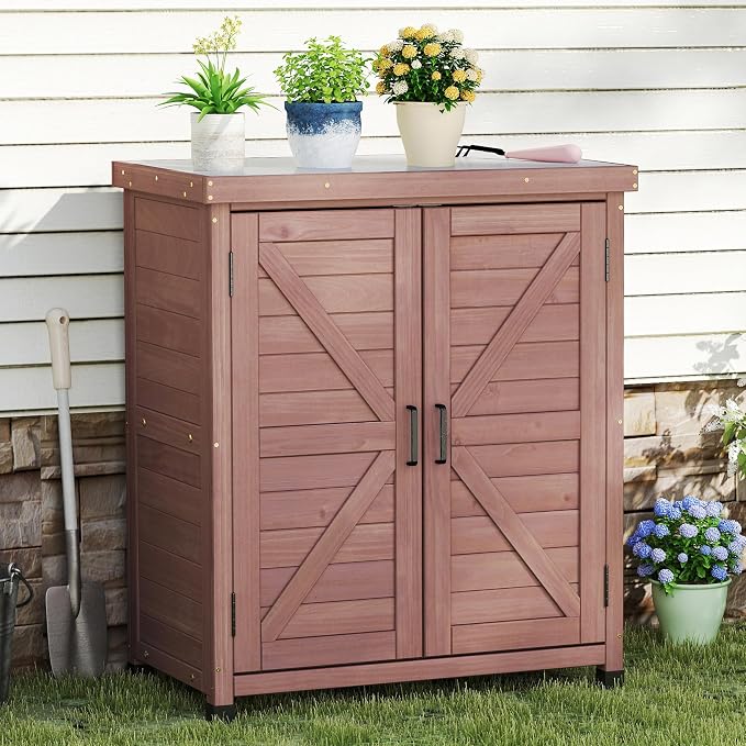 Outdoor Storage Cabinet & Potting Bench Table - Image 8