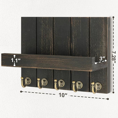 Rebee Vision Pine Wood Key Holder Wall Mount - Image 2