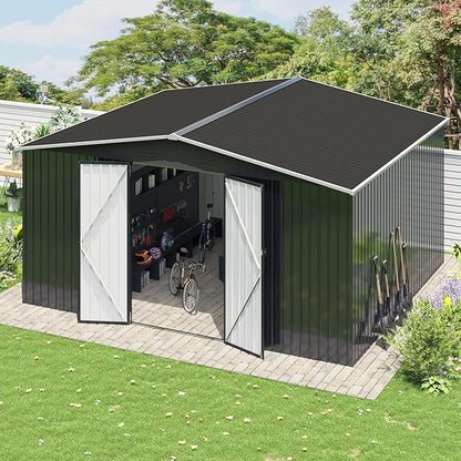 Polar Aurora 12x14 FT Outdoor Storage Shed Black | Garden Shed - Image 6
