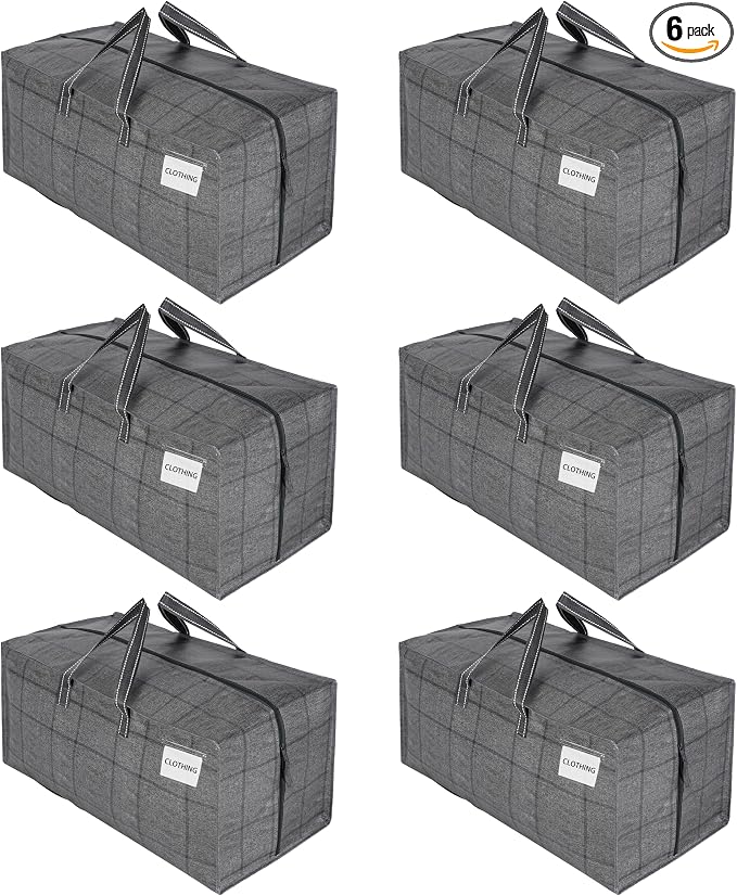 VENO 6 Pack Moving Bags w/Backpack Straps, Heavy Duty, Moving Boxes Alternative by Veno
