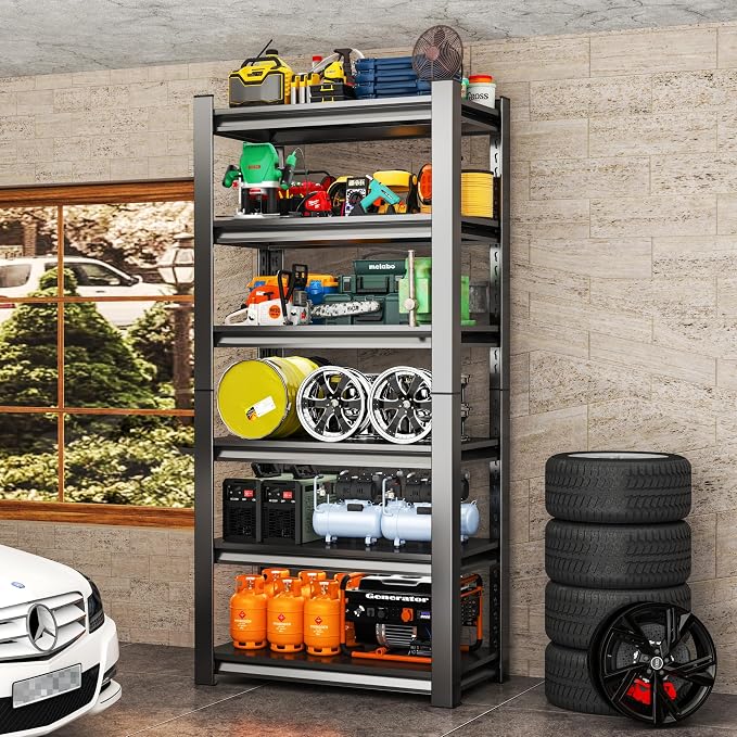 Storage Shelves, Garage Metal Shelving Unit 35"W x 18"D x 82"H, 6-Tier - Image 5